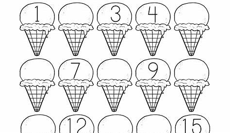 ice cream missing numbers worksheet