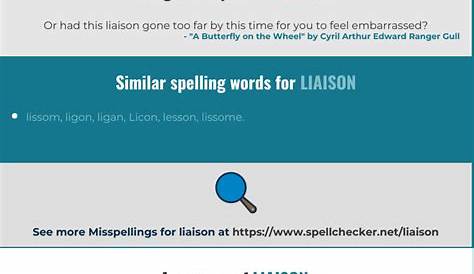 Correct spelling for liaison [Infographic] | Spellchecker.net