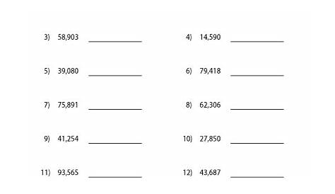 rounding to nearest thousand worksheets
