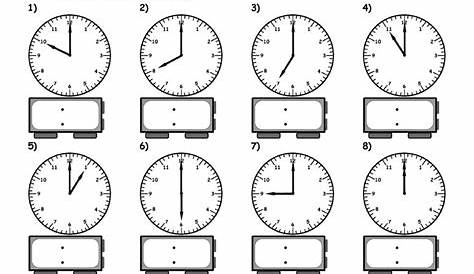 hour clock worksheet