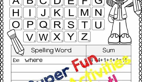 spelling fun worksheets