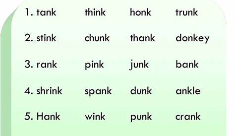 ink ank onk unk worksheets