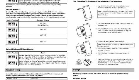 APC BACK-UPS 300,500,650 - USERS MANUAL Service Manual download