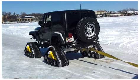 Jeep Rubicon with Tracks in Snow - YouTube