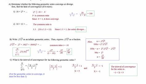 geometric sequences worksheets with answers