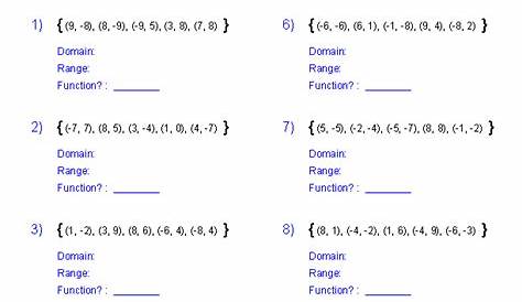 Algebra 1 Worksheets Domain and Range Worksheets - Worksheet Template