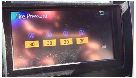 2013 Toyota Camry Tire Pressure Light Reset