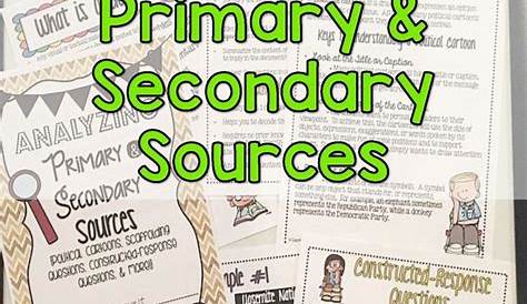 primary and secondary sources worksheets