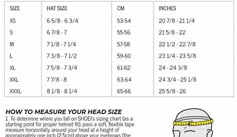 Shoei Helmet Size Chart Us