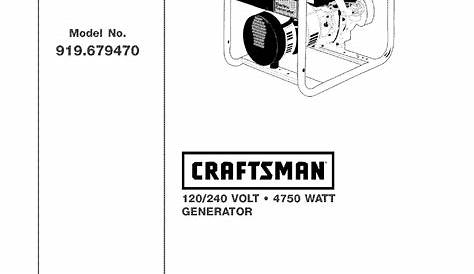 Craftsman 919679470 Generator Owner's Manual | Manualzz