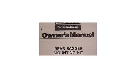 CUB CADET OWNER'S MANUAL FOR REAR BAGGER MOUNTING KIT MODEL 434 | eBay