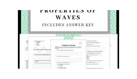 Properties of Waves: Worksheet, Review sheet or Quiz (with ANSWER KEY)