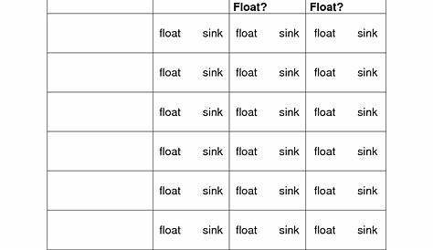 15 Best Images of Worksheets Sink Or Float Science - Sink or Float