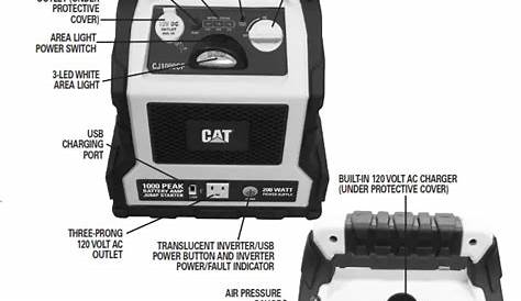 Cat CJ1000DXT Jump Starter Manual: 1200 Peak Amp Digital Instruction Guide