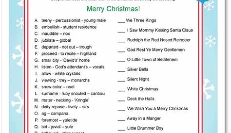 Guess The Christmas Carol Worksheet