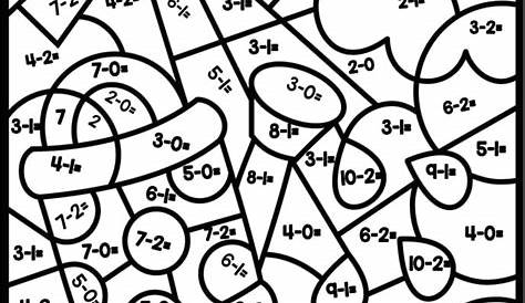 Subtraction Color By Number Worksheet Coloring Page - Free Printable