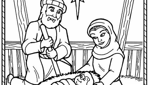 The birth of Jesus free coloring page
