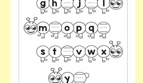 Caterpillar Fill in the Missing Letters - Alphabet Worksheets - Itsy