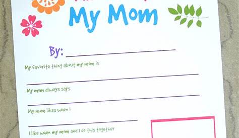 All About My Mom Free Printable
