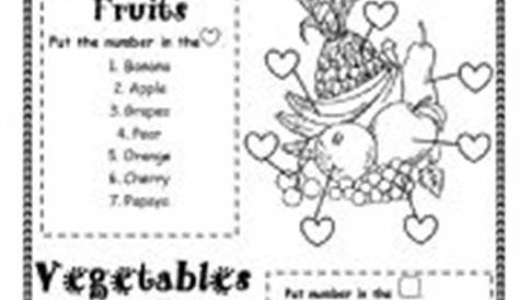 grade 2 fruit and veggies worksheet