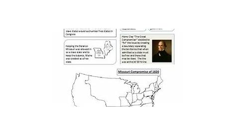 Missouri Compromise Worksheet by Classroom Cindy | TpT