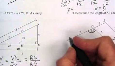 Similar Triangle Review Worksheet - YouTube