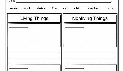 nonliving and living things worksheet