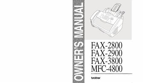 brother fax machine manual