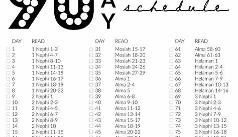 Printable: book of mormon 90 days reading chart | - Miss Audrey Sue