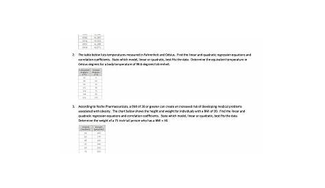 Linear Regression Worksheet Answers - Studying Worksheets
