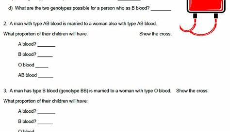 Blood Type Worksheet 1 Answer Key