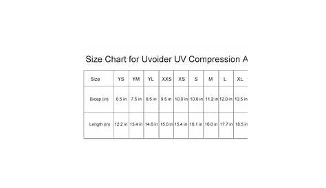 uv arm sleeves size chart – The Uvoider Blog | Protect Your Skin From