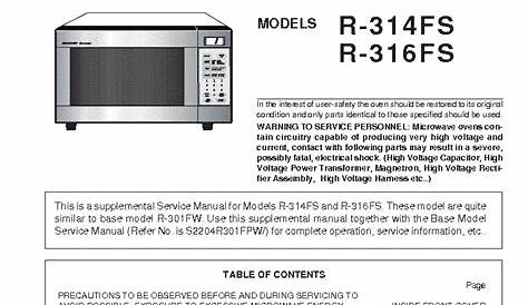 Microwave Repair: Free Sharp Microwave Repair Manual