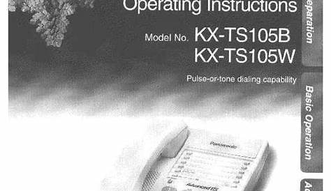 PANASONIC KX-TS105BK OPERATING INSTRUCTIONS MANUAL Pdf Download