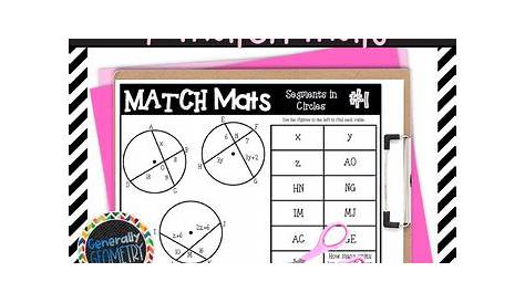 special segments in a circle worksheets