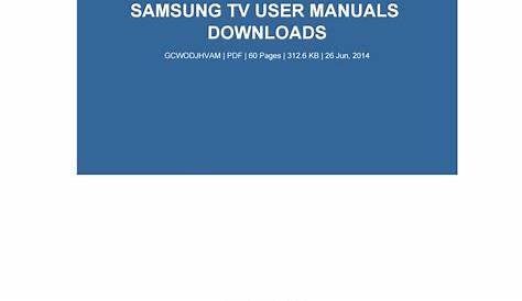 user manual samsung tv