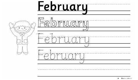 February Handwriting Worksheet