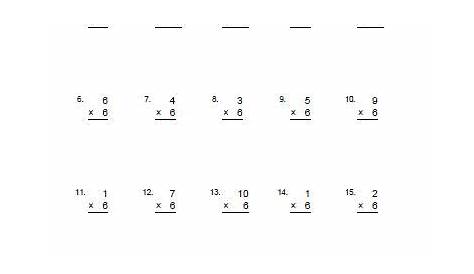 multiply by 6 worksheets