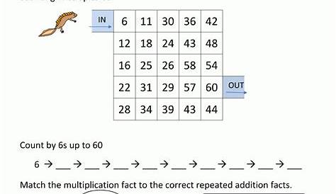 multiplication of 6 worksheet