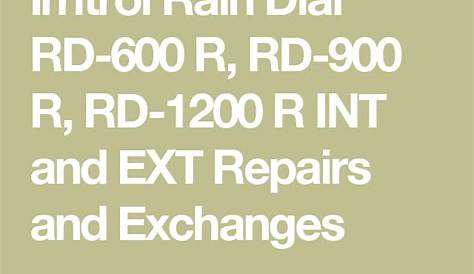 Irritrol Rain Dial RD-600 R, RD-900 R, RD-1200 R INT and EXT Repairs and Exchanges | Repair