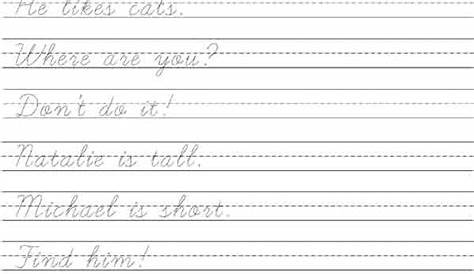handwriting sentences worksheets