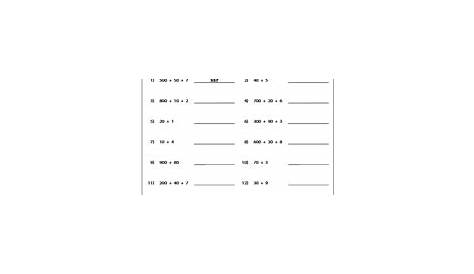 Standard and Expanded Form Worksheets
