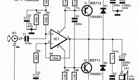20w audio amp circuit diagram