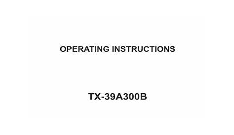 Panasonic TX39A300B Operating Instructions | Manualzz