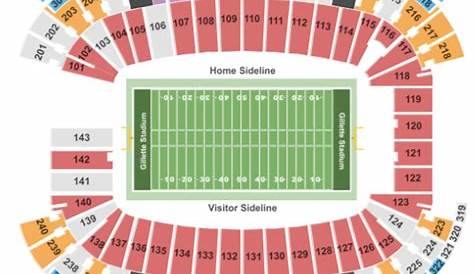 gillette stadium concert seating chart with seat numbers