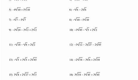 solving square and cube root equations worksheets
