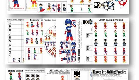 printable superhero worksheets for preschool