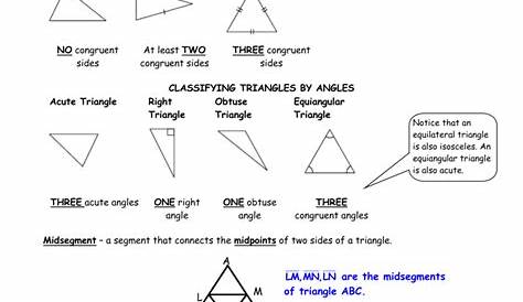 Unit 2 Intro Worksheet classifying triangles and midsegment