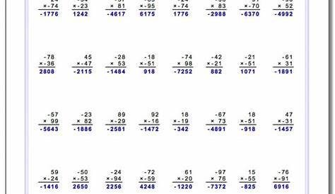 Multiplying Multi-Digit Numbers Worksheets | 99Worksheets