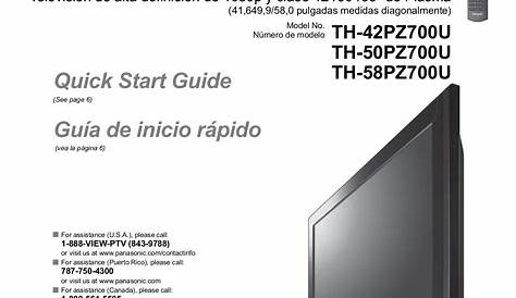 Download free pdf for Panasonic Viera TH-42PZ700 TV manual